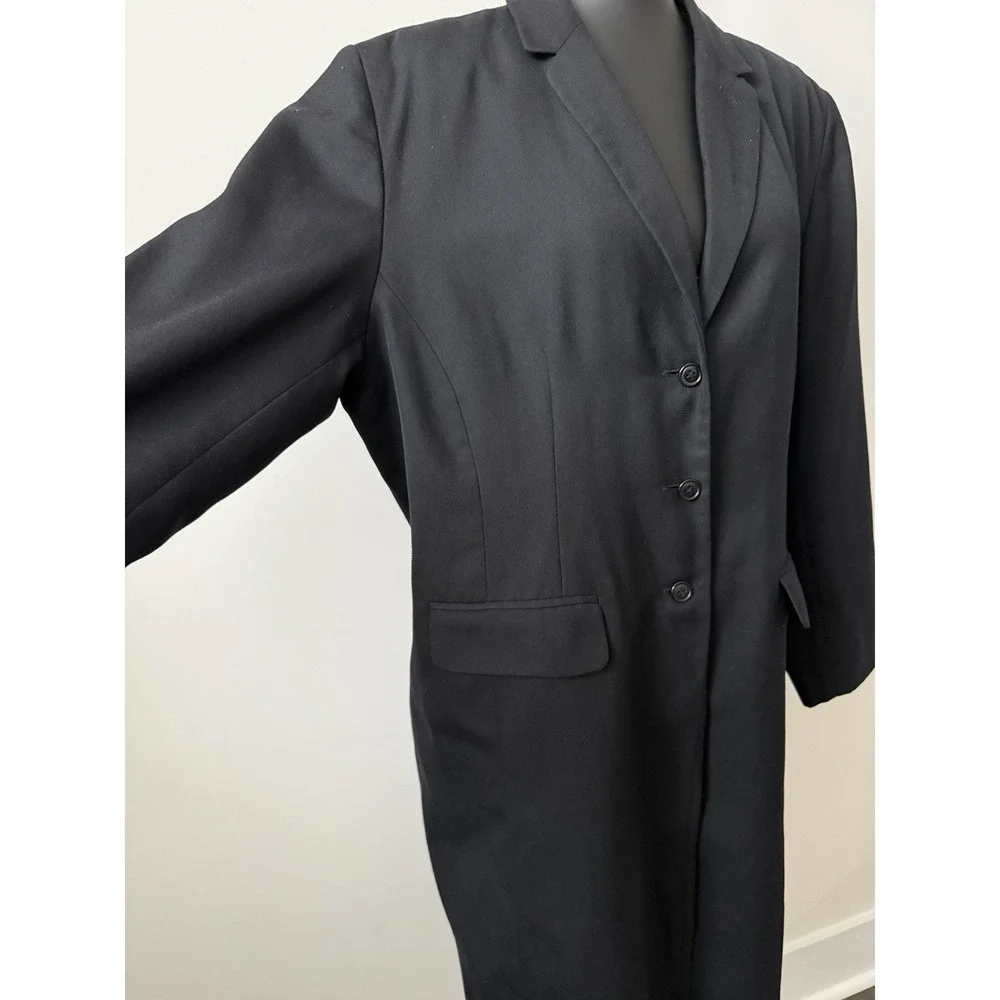 Venezia Women's Size 20 Black Wool Blend Overcoat Plus EUC - Picture 4 of 12